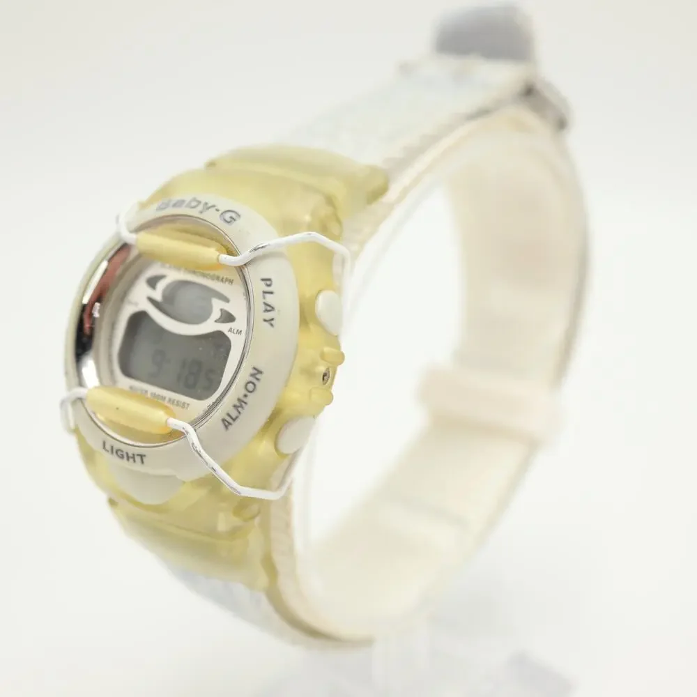 Vintage Casio Baby G Shock Blue White Watch Animated Dancer BG-393 w New Battery